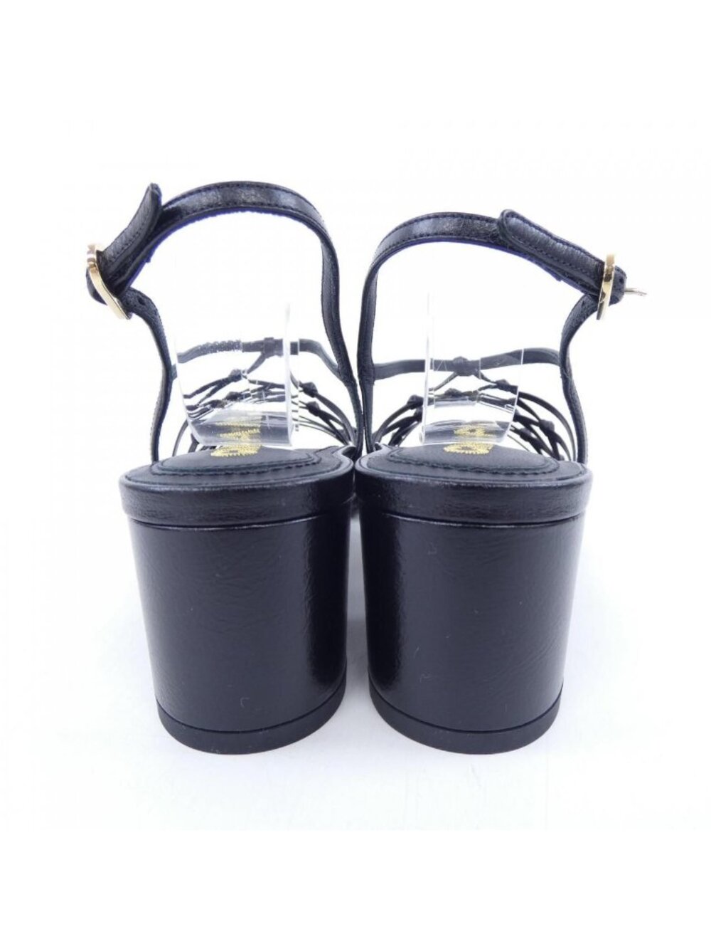 Chanel Size 38.5 Lambskin Black Sandals - Picture 5 of 6